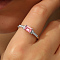 Simple Stylish S925 Sterling Silver Micro Pave Cubic Zirconia Rings for Women, Rectangle, Silver, Inner Diameter: 17mm