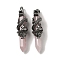 Natural Rose Quartz Pointed Big Pendants, Faceted Bullet Charms with Rack Plating Antique Silver Plated Alloy Gragon, Cadmium Free & Lead Free, 63~64x19~20x15.5mm, Hole: 7.5x6.5mm