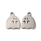 Non-Tarnish 304 Stainless Steel Charms, Ghost Charm, Stainless Steel Color, 14x11x1.5mm, Hole: 2mm