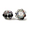 Sparkling Acrylic Rhinestone Round Beads, with Resin, Focal Pen Beads, Black, 20x14mm, Hole: 2.5mm