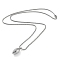 Non-Tarnish 304 Stainless Steel Rugby Pendant Necklaces, Stainless Steel Color, 23.62''(60cm), Rugby: 29x12.5x11.5mm