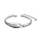 Alloy Link Bracelets, with Micro Pave Cubic Zirconia Wing and Austrian Crystal, Crystal, 6-3/4 inch(170mm)