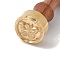 Brass Clay Seal Stamp Set, 1Pc Golden Tone Sealing Stamp Solid Brass Head, with 1Pc Wood Handle, For Unique Imprints on Ceramics and Other Soft Materials, Butterfly, 75mm, head: 12mm thick, stamps: 25.4mm