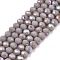 Electroplate Opaque Solid Color Glass Beads Strands, Half Rainbow Plated, Faceted, Rondelle, Gray, 3.5~3.8x3mm, Hole: 0.4mm, about 105~110pcs/strand, 29~31cm