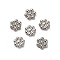 304 Stainless Steel Cabochons, Flower, Stainless Steel Color, 4.5x4x1mm