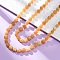 Natural Dyed Malaysia Jade Tumble Stone Nuggets Beaded Long Necklaces for Women, Goldenrod, 46.46 inch(118cm)