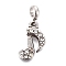 304 Stainless Steel Pendants, with Rhinestone and Tube Bails, Musical Note, Crystal, Antique Silver, 17.2mm, Pendant: 12.2x8x2.5mm, Hole: 2.5mm
