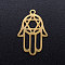 201 Stainless Steel Pendants, for Jewish, Hand/Hand of Fatima/Hand of Miriam with Star of David, Golden, 23x15x1mm, Hole: 1.4mm