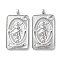 Brass Micro Pave Cubic Zirconia Pendants, Cadmium Free & Nickel Free & Lead Free, Rectangle Charms, Real Platinum Plated, 31x16.5x2.5mm, Hole: 3x2mm