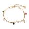 304 Stainless Steel Bracelets, with Cubic Zirconia and Lobster Claw Clasps, Golden, 8-1/4 inch(215mm)x2mm