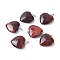 Natural Dyed & Heated Red Tiger Eye Pendants, with Platinum Tone Brass Findings, Heart, 27~28x24.5~26x6~8.5mm, Hole: 2.4x5.6mm