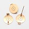 Flat Round Grade AAA Brass Base Settings, Brooch Back with Safety Pins, Cadmium Free & Nickel Free & Lead Free, Real 18K Gold Plated, 18x3mm, Hole: 1mm, Pin: 1mm