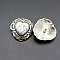 Alloy Buttons, with Synthetic Turquoise, Heart, Antique Silver, White, 29x30mm, Screw: 4.5mm