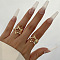 Star Alloy Adjustable Cuff Rings, for Women, Light Gold, Inner Diameter: 17mm