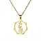 304 Stainless Steel Pendant Necklace, Golden, Flower, 16.14~19.69 inch(41~50cm)