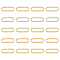 20Pcs 304 Stainless Steel Linking Rings, Textured, Oval, Real 14K Gold Plated, 11.5x4x1mm, Inner Diameter: 2x9.5mm