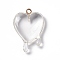 Transparent Resin Pendants, with Light Gold Iron Loops, Melting Heart Charms, Clear, 30~30.5x21~21.5x7mm, Hole: 1.6mm
