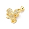 Brass Micro Pave Clear Cubic Zirconia Fold Over Clasps, Flower, Cadmium Free & Nickel Free & Lead Free, Real 18K Gold Plated, 23mm