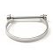 Non-Tarnish 304 Stainless Steel D Shape Bar Screw Bangle, Shackle Horseshoe Bangle for Men Women, Stainless Steel Color, Inner Diameter: 2-1/8x2-3/8 inch(5.45x5.9cm)