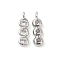 Brass Pave Clear Cubic Zirconia Charms, Cadmium Free & Nickel Free & Lead Free, Real Platinum Plated, 12.5x3.5x2.5mm, Hole: 1mm