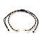 Adjustable Nylon Braided Cord Bracelet Making, with Metallic Cord, Brass Beads & 304 Stainless Steel Jump Rings, Golden, Black, 5-7/8~11 inch(15~28cm)