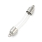 Transparent Glass Vial Pendant Normal Link Connectors, Curved Tube Openable Wish Bottle with Brass & Alloy Findings for Jewelry Making, Platinum, 48x8x7mm, Hole: 1.8mm