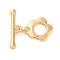 Rack Plating Eco-Friendly Brass Toggle Clasps, Cadmium Free & Nickel Free & Lead Free, Long-Lasting Plated, Flower, Real 18K Gold Plated, 20mm, Ring: 14x12x1.5mm, Hole: 1.8mm, Bar: 6x19.5x3mm, Hole: 1.8mm,