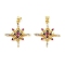 Brass Micro Pave Cubic Zirconia Pendants, Snowflake Charms, Cadmium Free & Lead Free, Rack Plating, Long-Lasting Plated, Real 18K Gold Plated, 28.5x26x3.5mm, Hole: 5x3.5mm