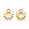 304 Stainless Steel Charms, Ion Plating(IP), Gear Charm, Real 18K Gold Plated, 11.5x10x1.5mm, Hole: 1.6mm