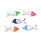201 Stainless Steel Enamel Pendants, Polka Dot Fish Charms, Golden, Mixed Color, 31.5x11.5x3.5mm, Hole: 1.2mm