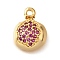 Brass Micro Pave Clear Cubic Zirconia Pendants, Fruit Charms, Real 18K Gold Plated, Pomegranate, 12x9x3mm, Hole: 1.4mm