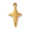 Ion Plating(IP) 304 Stainless Steel Pendants, Star Charm, Real 18K Gold Plated, 23.5x13x3mm, Hole: 1.6mm