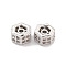 Brass Micro Pave CLear Cubic Zirconia Beads, Cadmium Free & Nickel Free & Lead Free, Hexagon, Platinum, 5x5.5x3mm, Hole: 1mm