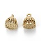 Brass Charms, Long-Lasting Plated, Lead Free & Nickel Free & Cadmium Free, Seedpod Of The Lotus, Real 18K Gold Plated, 8.5x6.5mm, Hole: 1.2mm