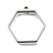 304 Stainless Steel Pendants, Hexagon, 28x28x3mm, Hole: 2mm