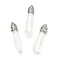 Glass Big Pointed Pendants, Bullet Shape, with Platinum Tone Brass Findings, Clear, 37x9x8.5mm, Hole: 3mm