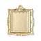 Brass Pendant Cabochon Settings, Real 14K Gold Plated, Long-lasting Plated, Rectangle, Tray: 19mm, 33.5x27.5x3mm, Hole: 2.3mm