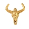 304 Stainless Steel Pendants, Cattle Skull Charms, Golden, 21.5x19x4mm, Hole: 1mm