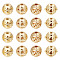 32Pcs 4 Style Alloy Hollow Beads, Round, Cadmium Free & Lead Free, Real 18K Gold Plated, 8~9.5x7~8mm, Hole: 1.5~2mm, 8pcs/style