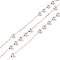 Tarnish Resistant 304 Stainless Steel Satellite Chains, Cable Chains with Round Beads, Soldered, with Spool, Stainless Steel Color, Link: 1x1x0.2mm, Beads: 3mm, about 32.8 Feet(10m)/roll