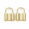 Rack Plating Alloy Pendants, Cadmium Free & Lead Free, Lock, Light Gold, 23x15.5x4mm, Hole: 8.5x9mm