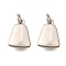 Brass Charms, Rack Plating, Lasting Plated, Cadmium Free & Lead Free, Platinum, with Jump Ring, Trapezoid, 10.5x7.5x2.5mm, Hole: 2mm