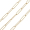 304 Stainless Steel Paperclip Chains, Unwelded, with Spool, Golden, 20x5x1mm, about 32.81 Feet(10m)/Roll
