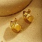 Stainless Steel Stud Earrings for Women, Teardrop, Real 18K Gold Plated, 22x17mm