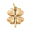 304 Stainless Steel Pendants, with Jump Ring, Golden, Clover, 18.5x15x2mm, Hole: 4.5mm