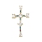 Real 18K Gold Plated Brass Micro Pave Random Color Cubic Zirconia Pendants, with Glass, Cadmium Free & Nickel Free & Lead Free, Cross, Colorful, 46x25x8.5mm, Hole: 2.7x6.3mm