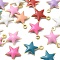 304 Stainless Steel Enamel Charms, Golden. Mixed Colors, Star, 8.5x7.5x2mm, Hole: 0.8mm
