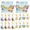 Butterfly Stitch Markers, Alloy Enamel Crochet Lobster Clasp Charms, Locking Stitch Marker with Wine Glass Charm Ring, Mixed Color, 3.2~3.9cm, 8 style, 2pcs/style, 16pcs/set