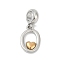 Brass European Dangle Charms, Heart Letter Large Hole Pendants, Platinum & Golden, Letter O, 25.5~30.5mm, Hole: 6mm