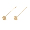 Brass Micro Pave Clear Cubic Zirconia Flower Head Pins, Golden, 48.5mm, Pin: 21 Gauge(0.7mm), Flower: 8mm in diameter